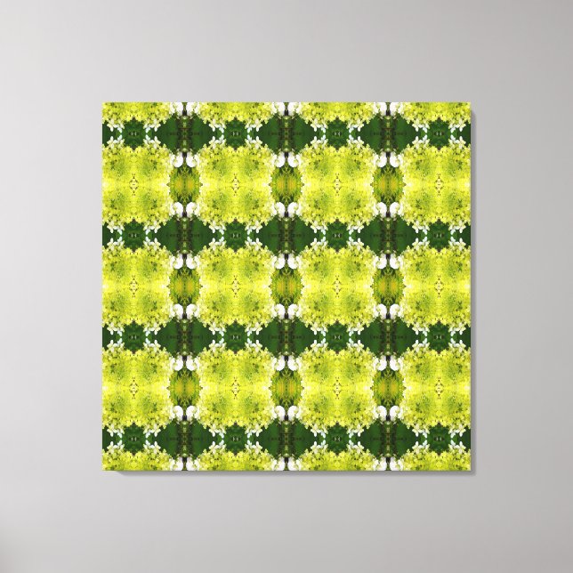 Impressão Em Tela Padrão de Blooms de Abstrato Verde Chartreuse (Frente)