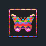 Impressão Em Tela Padrão de Chevron da Borboleta de pop Art na Madei<br><div class="desc">Padrão de Chevron da Borboleta de Arte pop na Madeira. Design está disponível em outros produtos.</div>