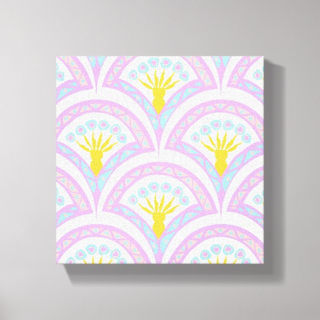 Impressão Em Tela padrão de concha em cores pastel (Frente)