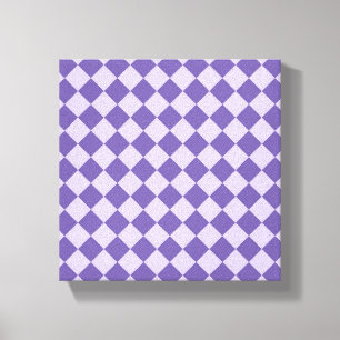 Impressão Em Tela Padrão de Diamante do Verificador Roxo