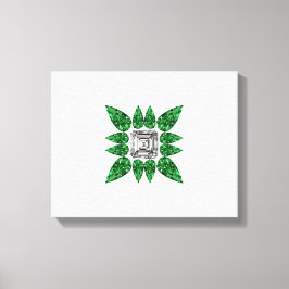 Impressão Em Tela Padrão de Diamante em forma de pera verde