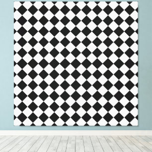 Impressão Em Tela Padrão de diamante preto e branco por Shirley Tayl