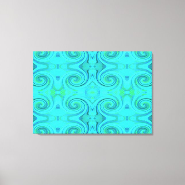 Impressão Em Tela Padrão de espiral de Arte Líquida de Abstrato Azul (Frente)