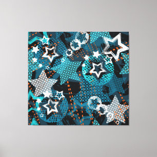 Impressão Em Tela Padrão de estrela Grunge, design infantis brincalh