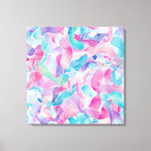 Impressão Em Tela Padrão de Fita Abstrata Pastel