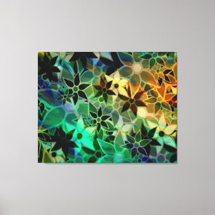 Impressão Em Tela Padrão de Flor de abstrato Art