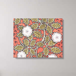 Impressão Em Tela Padrão de Flor de Ilustração de Rosa