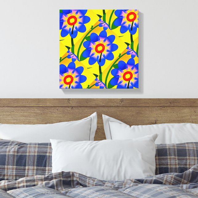 Impressão Em Tela Padrão de Flores de Abstrato Bonito (Insitu(Quarto))
