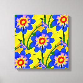 Impressão Em Tela Padrão de Flores de Abstrato Bonito