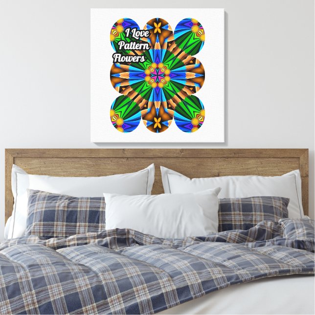 Impressão Em Tela Padrão de Flores de Abstrato exclusivo (Insitu(Quarto))