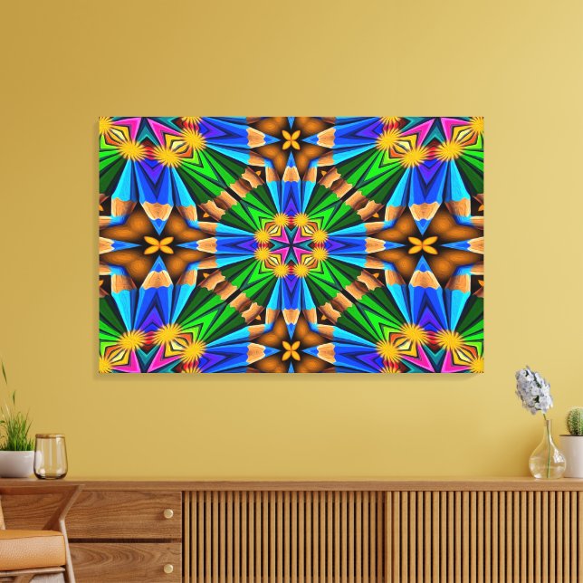 Impressão Em Tela Padrão de Flores de Abstrato exclusivo (Insitu(Sala de estar))