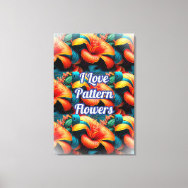 Impressão Em Tela Padrão de Flores Rosa Salmão