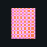 Impressão Em Tela Padrão de Formas Verificadas pelo abstrato a Rosa<br><div class="desc">Padrão de Formas Verificadas por abstrato em Tela Cor-de-Rosa e Laranja</div>