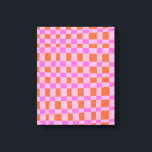 Impressão Em Tela Padrão de Formas Verificadas pelo abstrato a Rosa<br><div class="desc">Padrão de Formas Verificadas por abstrato em Tela Cor-de-Rosa e Laranja</div>