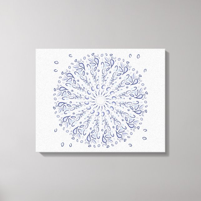 Impressão Em Tela Padrão de mandala azul (Frente)