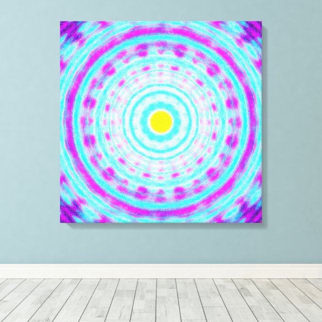 Impressão Em Tela Padrão de Mandala da Física Quântica (Insitu(piso de madeira))