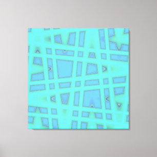 Impressão Em Tela Padrão de Onda Geométrica do Azul Azul Bebê Azul M