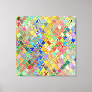 Impressão Em Tela Padrão de Onda Mosaica Multicolorido #8