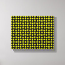 Impressão Em Tela Padrão de Onda Preta Amarelo