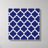 Padrão de Quatrefoil Branco Branco-marinho #5