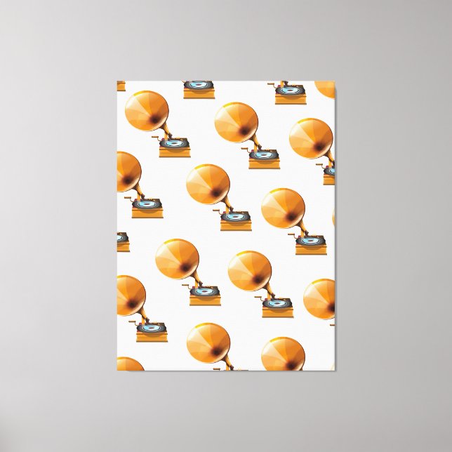 Impressão Em Tela Padrão de Registro Gramofone. (Frente)