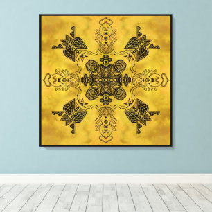 Impressão Em Tela Padrão de Repetição de Desenho de Linha Tribal Gót