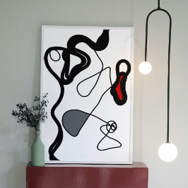 Impressão Em Tela Padrão de retenção: Abstrato preto, branco, Cinza 