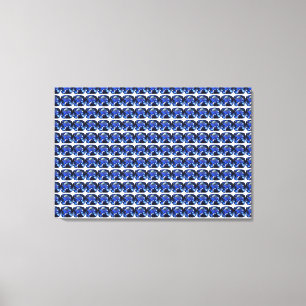 Impressão Em Tela Padrão de Safira Azul Cushion-Cut