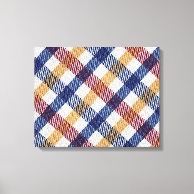 Impressão Em Tela Padrão de Tartan multicolorido (Frente)