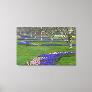 Impressão Em Tela Padrão de tulipas e flores de jacinto de uva, 2