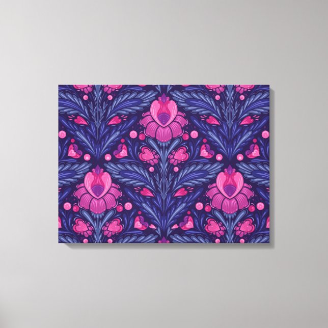 Impressão Em Tela Padrão decorativo com corações (Frente)