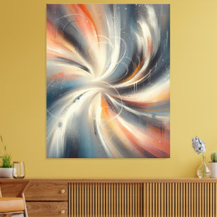 Impressão Em Tela Padrão espiral de pincel Abstrato colorida