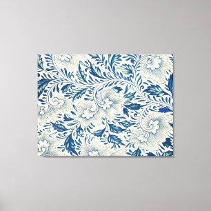 Impressão Em Tela Padrão Floral Azul Design Asiático Antiquado
