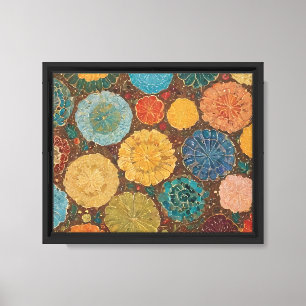 Impressão Em Tela Padrão Floral Mosaico Terroso