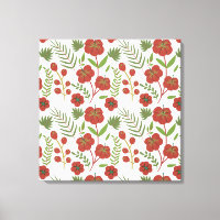 Padrão floral vermelho sem costura sobre fundo bra
