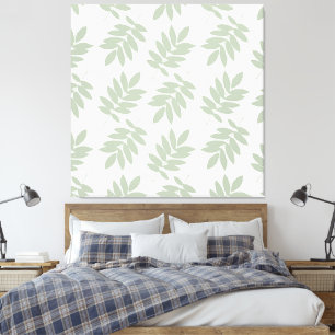 Impressão Em Tela Padrão Folha de Idoso Verde+Branco