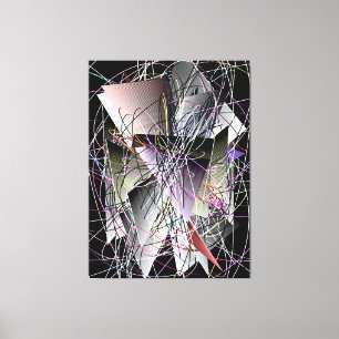 Impressão Em Tela Padrão Geométrico 3D Abstrato