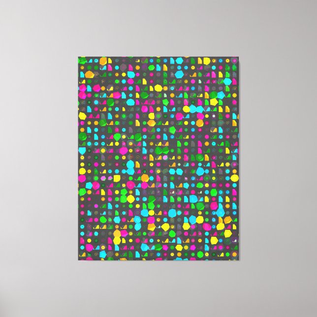 Impressão Em Tela Padrão Geométrico 3D Abstrato (Frente)