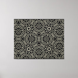 Impressão Em Tela Padrão Geométrico Abstrato Preto e Branco Elegante