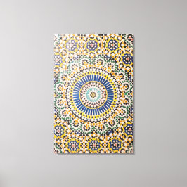 Impressão Em Tela Padrão geométrico de azulejos, Marrocos