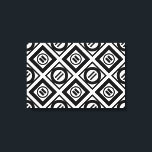 Impressão Em Tela Padrão Geométrico de Sinal Negro Igual em Branco<br><div class="desc">O padrão geométrico em negros apresenta os diamantes em preto espesso e fino alternados com espaço branco entre eles. Cada um dos diamantes grossos contém um círculo preto fino com um signo grosso igual em um dentro de ângulo. Em contraste, cada um dos diamantes finos contém um círculo preto grosso...</div>