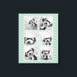 Impressão Em Tela Padrão Mint Chevron com Colagem de Fotos Trendy 6<br><div class="desc">Use imagens de conta Instagram ou outros aplicativos populares de compartilhamento com seis fotos quadradas para criar um presente exclusivo e pessoal. Ou você pode ficar com o filhote hipster e fazer uma moda. Se precisar ajustar as fotos,  clique na ferramenta personalizar para fazer alterações.</div>