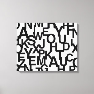 Impressão Em Tela Padrão moderno, abstrato, confuso com letras