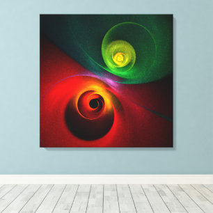 Impressão Em Tela Padrão Moderno de Abstrato de Arte Yin Yang Verde 