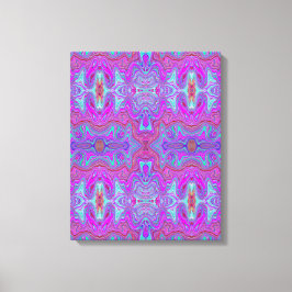 Impressão Em Tela Padrão Ondulado de Mármore Trippy Magenta e Azul