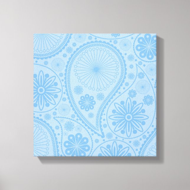 Impressão Em Tela Padrão paisley azul (Frente)