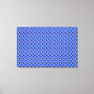 Impressão Em Tela Padrão Quadrado Azul