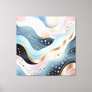 Impressão Em Tela Padrão rosa verde de pato ondulado abstrato modern