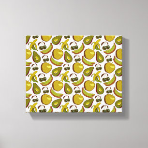 Impressão Em Tela Padrão sem costura de fruta tropical amarelo e bra