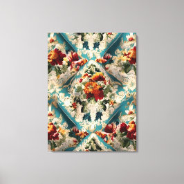 Impressão Em Tela Padrão Whimsical Italiano Floral Damask